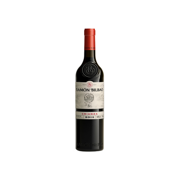 Imagen de una botella de vino Ramón Bilbao Crianza Tinto