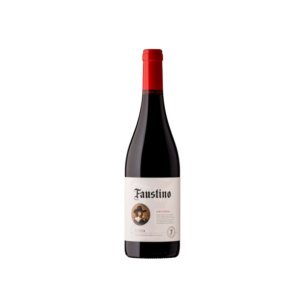 Imagen de una botella de vino Faustino Crianza Rioja